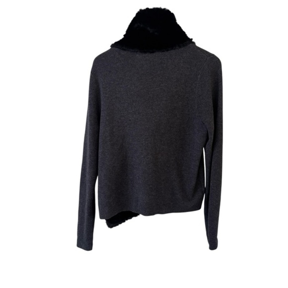 Ann Taylor LOFT Faux Fur Sweater Womens XL Cowl Neck Asymmetric Quiet Luxury - Picture 5 of 11